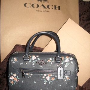 Black Floral Coach Purse